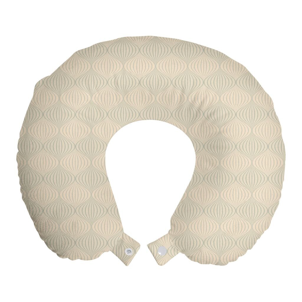 

ABAKUHAUS Abstract Travel Pillow Подушка для шеи, винтажный мотив «песочные часы», пенопластовые дорожные принадлежности для самолета и автомобиля, 30x30 см, цвет шампанского серо-желтый