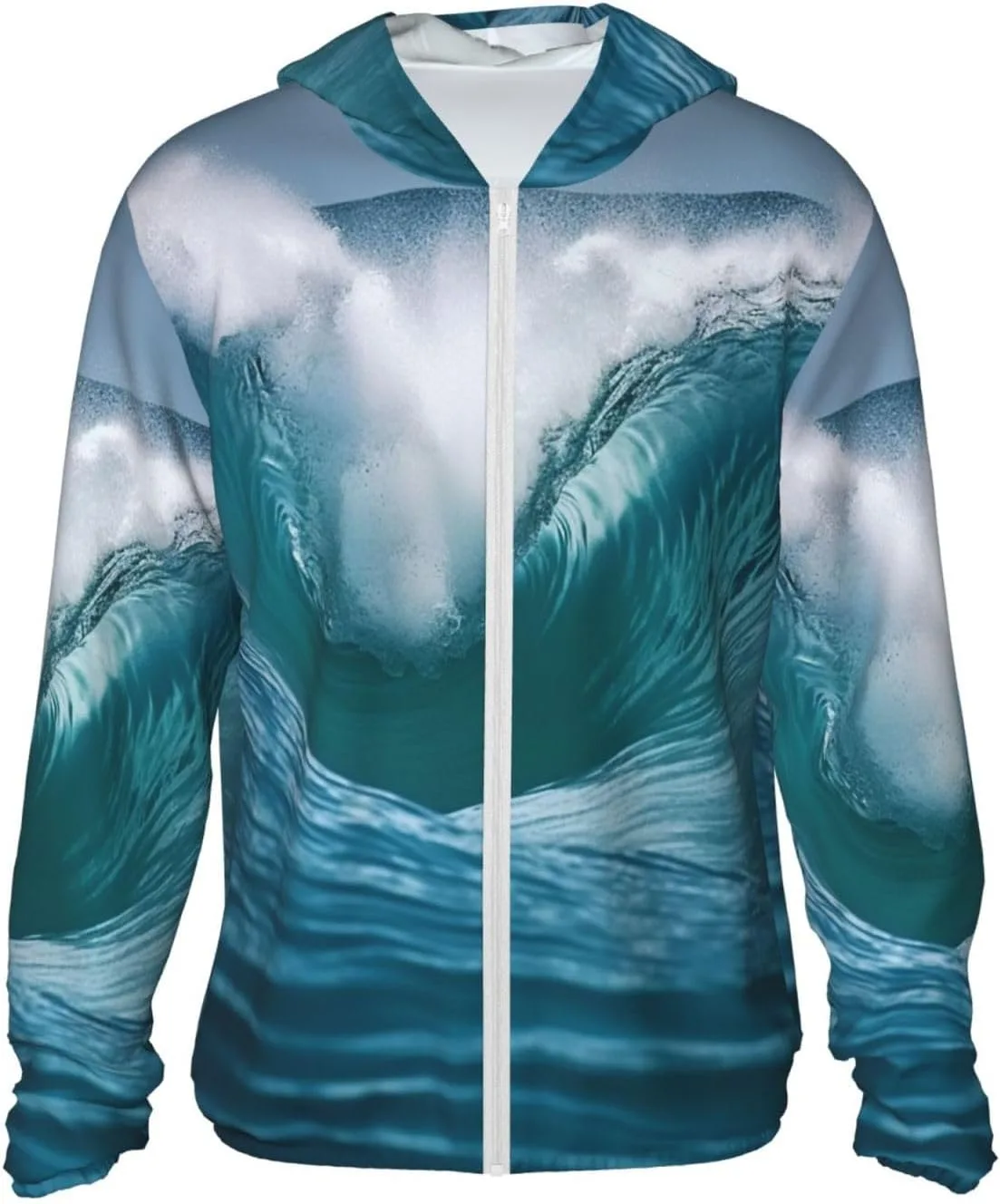 

Мужская толстовка с капюшоном UPF 50+ для защиты от солнца, на молнии, с длинным рукавом и карманом FHEBNDS