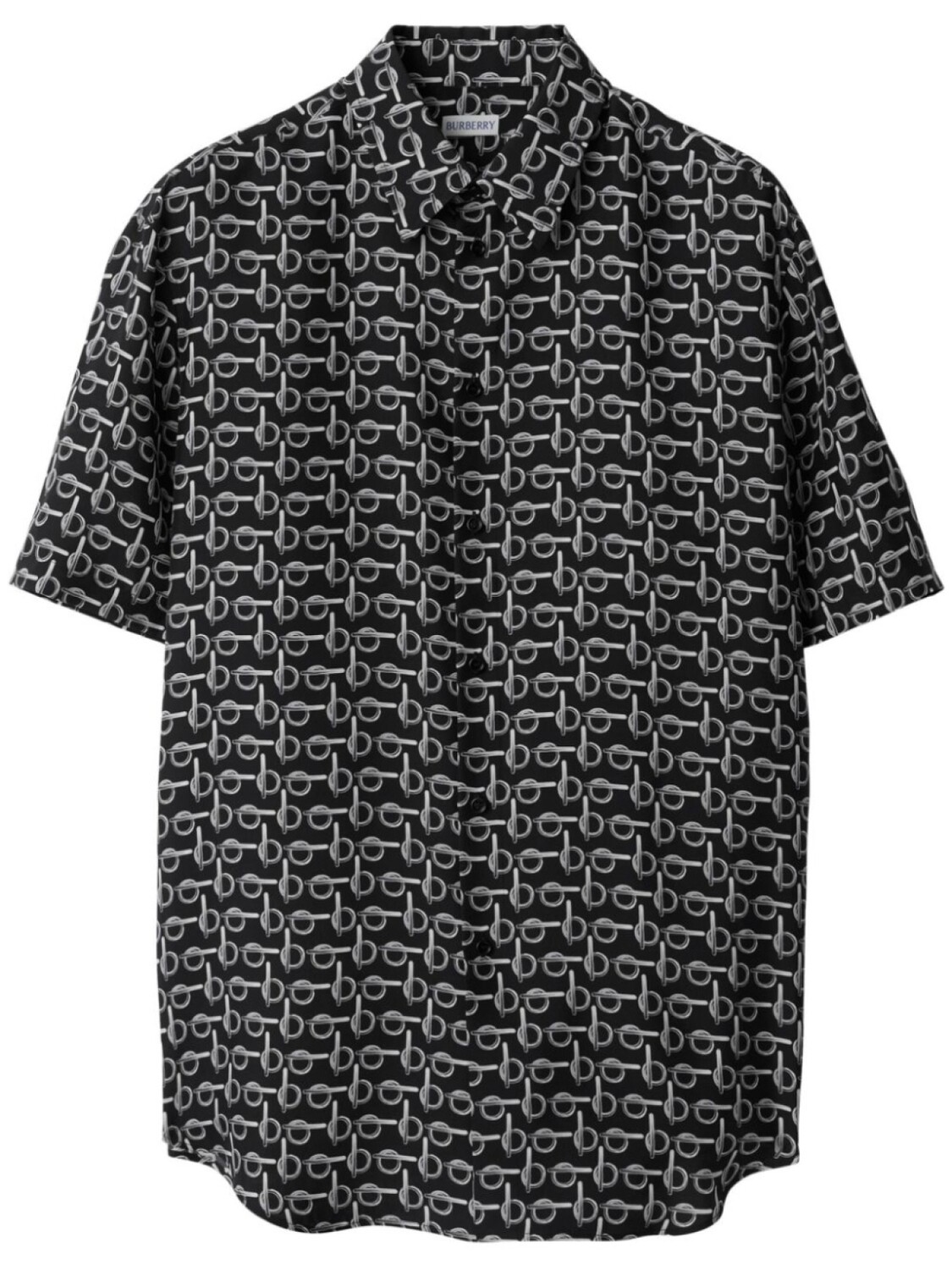 

Burberry шелковая рубашка с логотипом B, серебристый