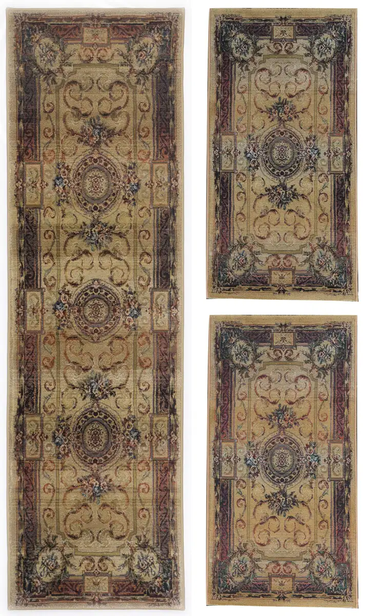 

Бортик кровати THEKO "Gabiro 856", (3 шт.), коврик для кровати, комплект дорожек для спальни, короткий ворс, восточный вид Ш/Д (мост): 68х135 см (2 шт.), Ш/Д (рейка): 68х300 см (1 шт.), бежевый