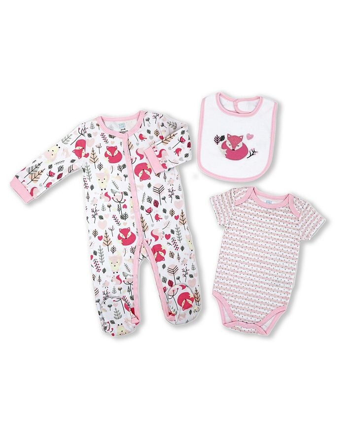 

Набор из 3 предметов для новорожденного Baby Mode Signature, розовый