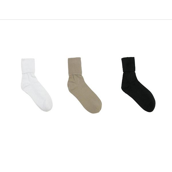 

Женские хлопковые носки с манжетой (3 шт) Jefferies Socks, Black Khaki White