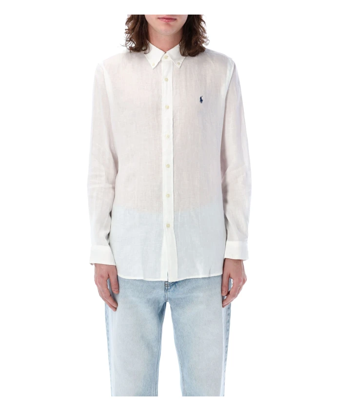 

Льняная рубашка, сшитая на заказ Ralph Lauren, белый