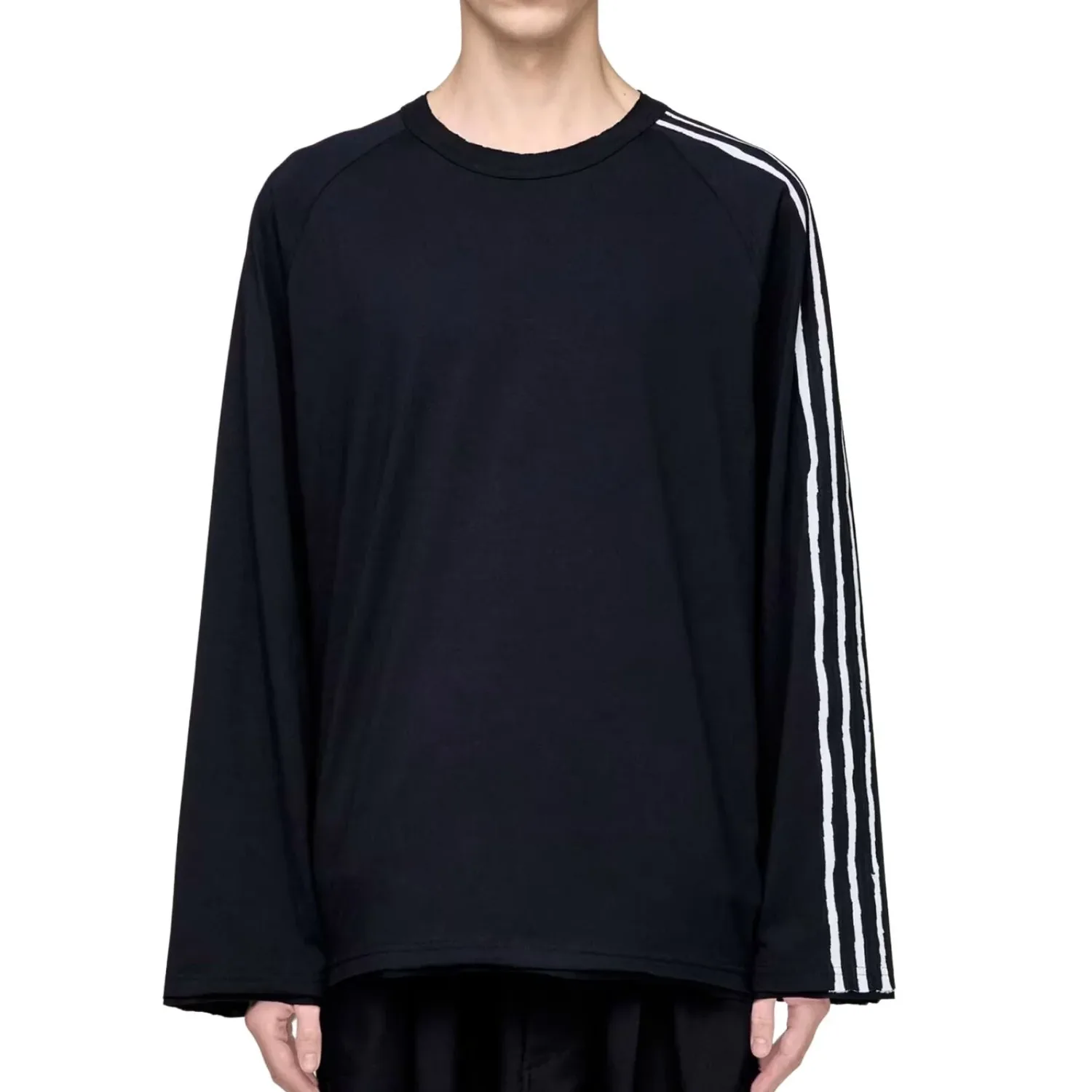 Футболка с длинным рукавом Adidas Y-3 3-Stripes, черная — фото 3