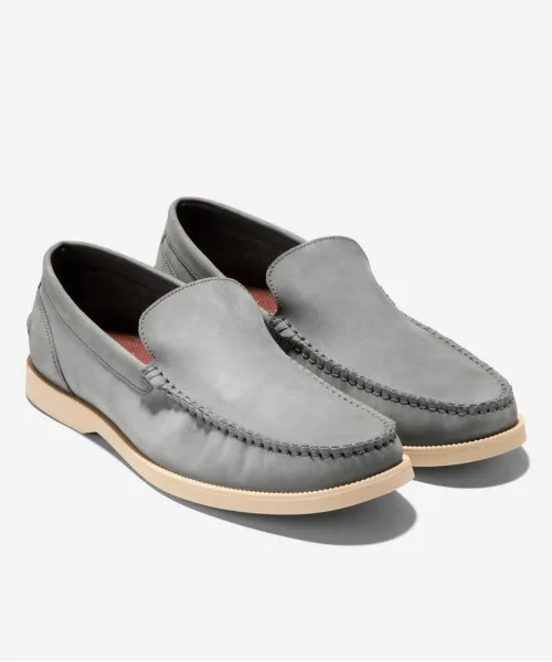 Мужские лоферы из нубука COLE HAAN Hampton серые — фото 3