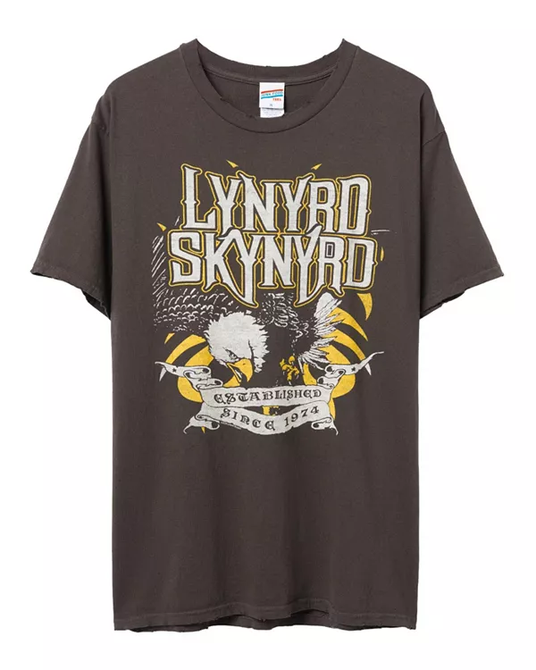

Футболка унисекс Lynyrd Skynyrd с 1974 года, посвященная блошиному рынку. Junk Food Clothing, коричневый