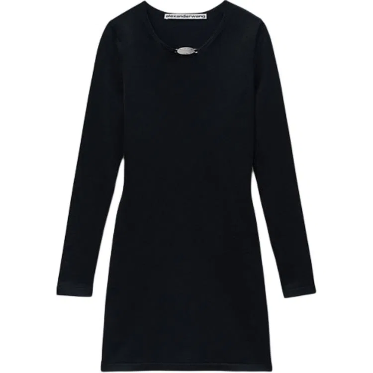 Платье женское с длинным рукавом SS26 Alexander Wang, Black