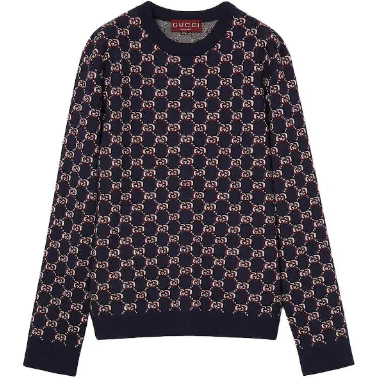 Свитер мужской Gucci Blue Crew Neck Moderate, весна-осень — фото 3
