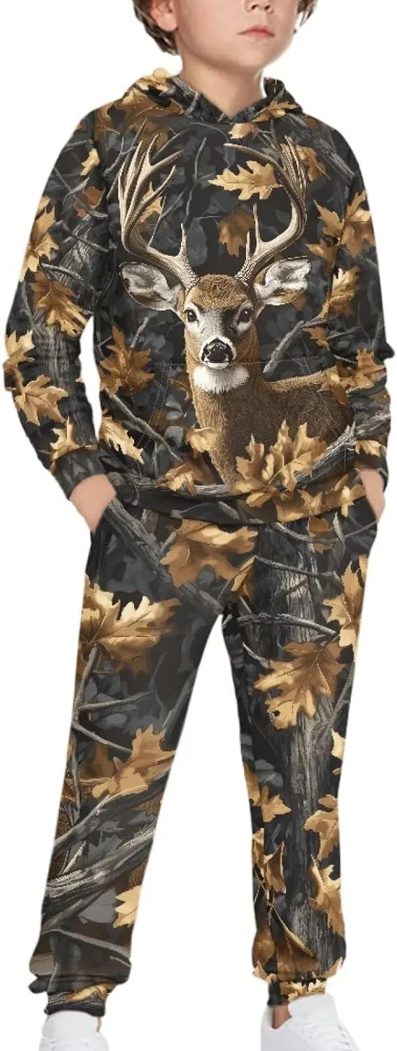 Детский спортивный костюм с капюшоном и брюками, DISNIMO, Deer Hunting