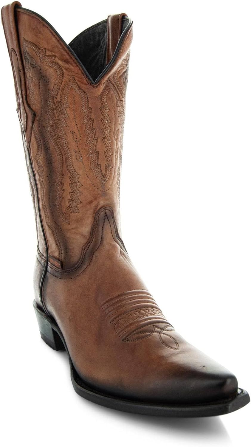 Мужские ковбойские сапоги Soto Boots с зауженным носком, жженый H50030, Tan — фото 3