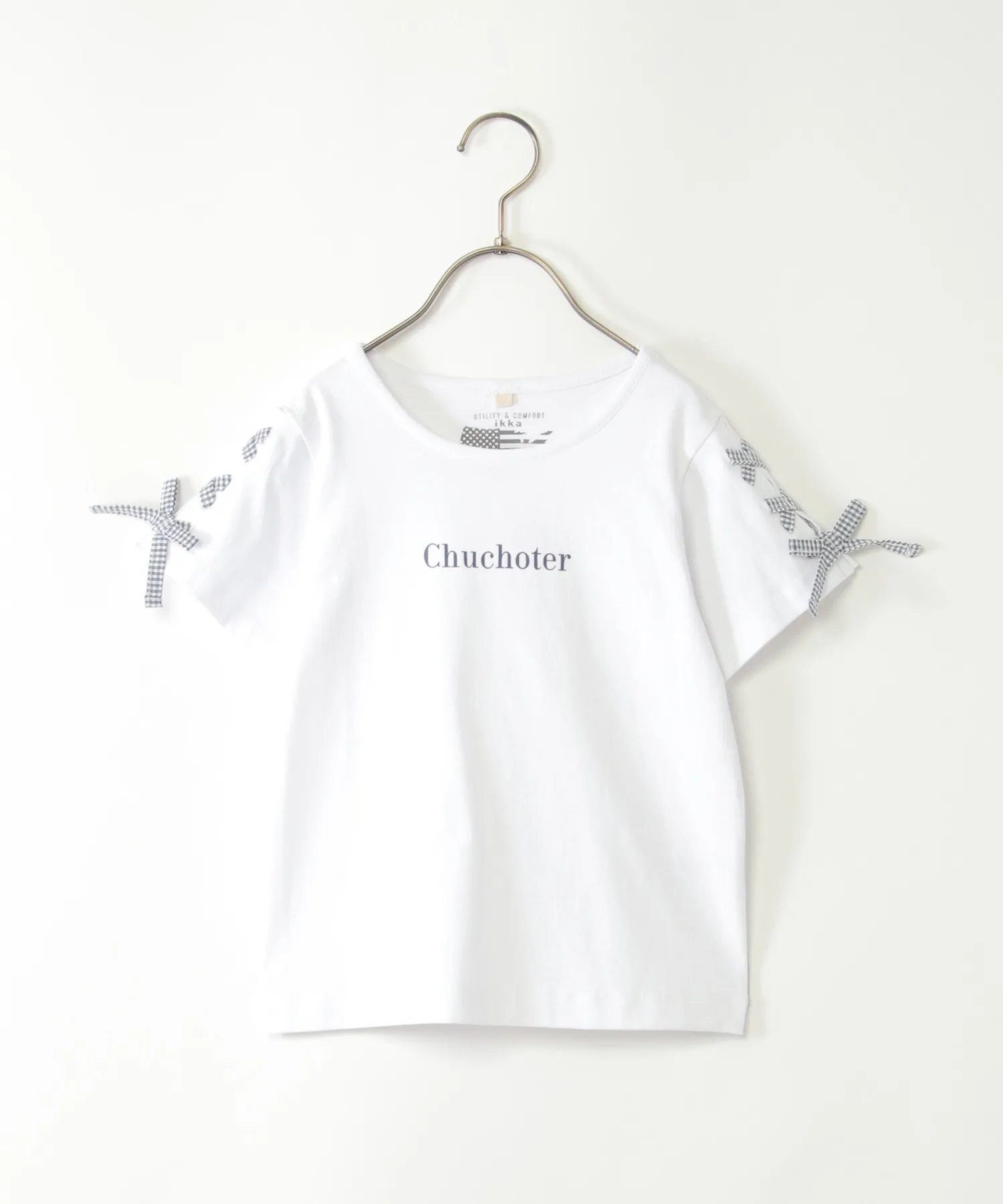 Детская футболка с кружевными рукавами ikka off-white