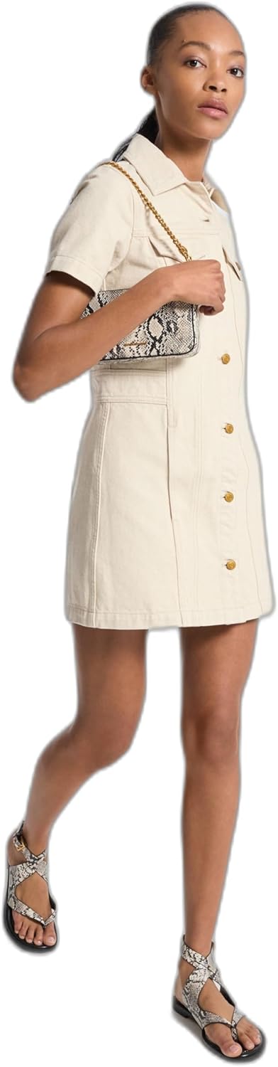 

Michael Kors женское короткое платье с коротким рукавом из денима, Natural Rinse Wash