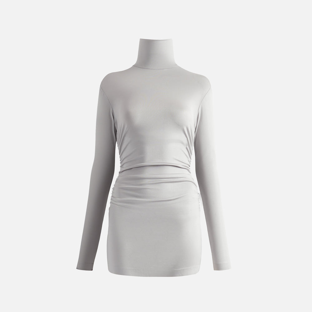 

Рубашка Norma Kamali Long Sleeve Turtleneck Pickleball Dress, цвет Dove