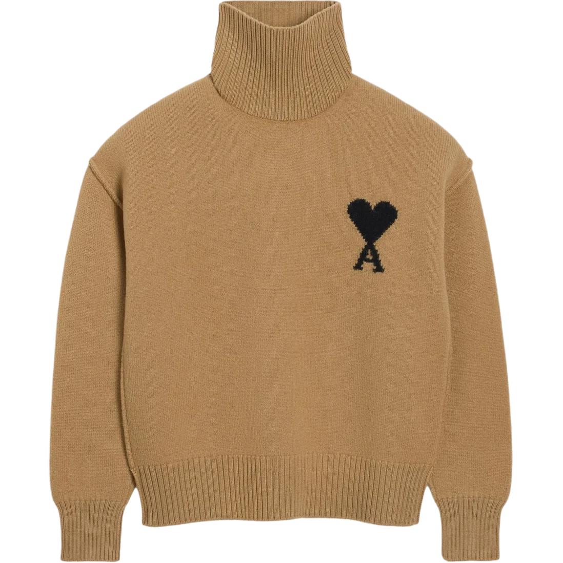 

Ами Парис Ami De Coeur водолазка с логотипом интарсия AMIPARIS, коричневый