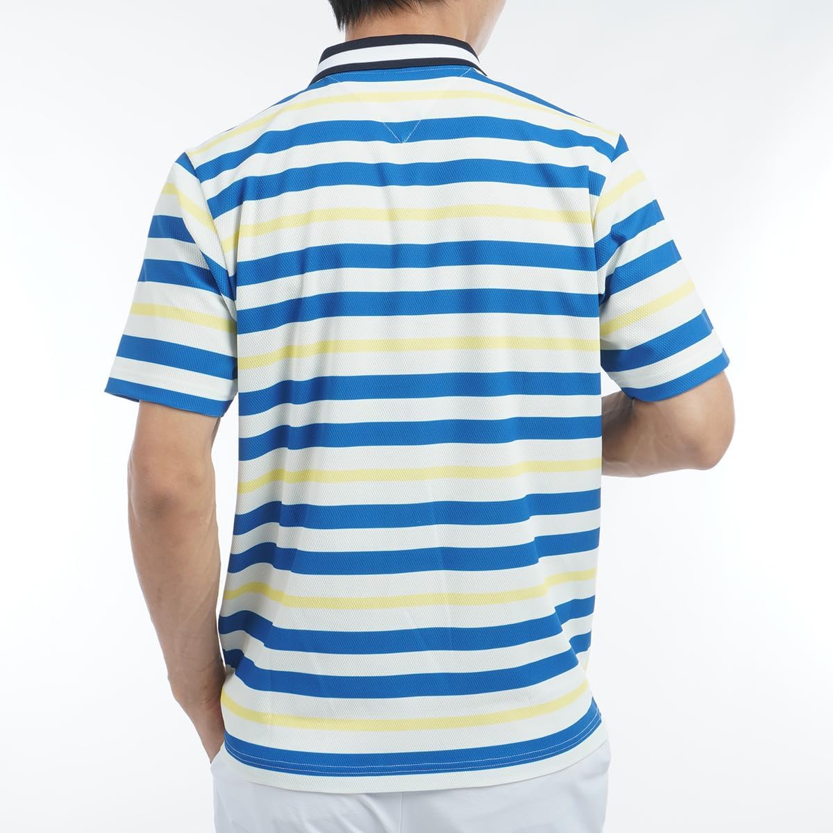 Мужская поло-рубашка Tommy Hilfiger Golf Classic THMA506 с коротким рукавом и многослойной отделкой, желтый — фото 3