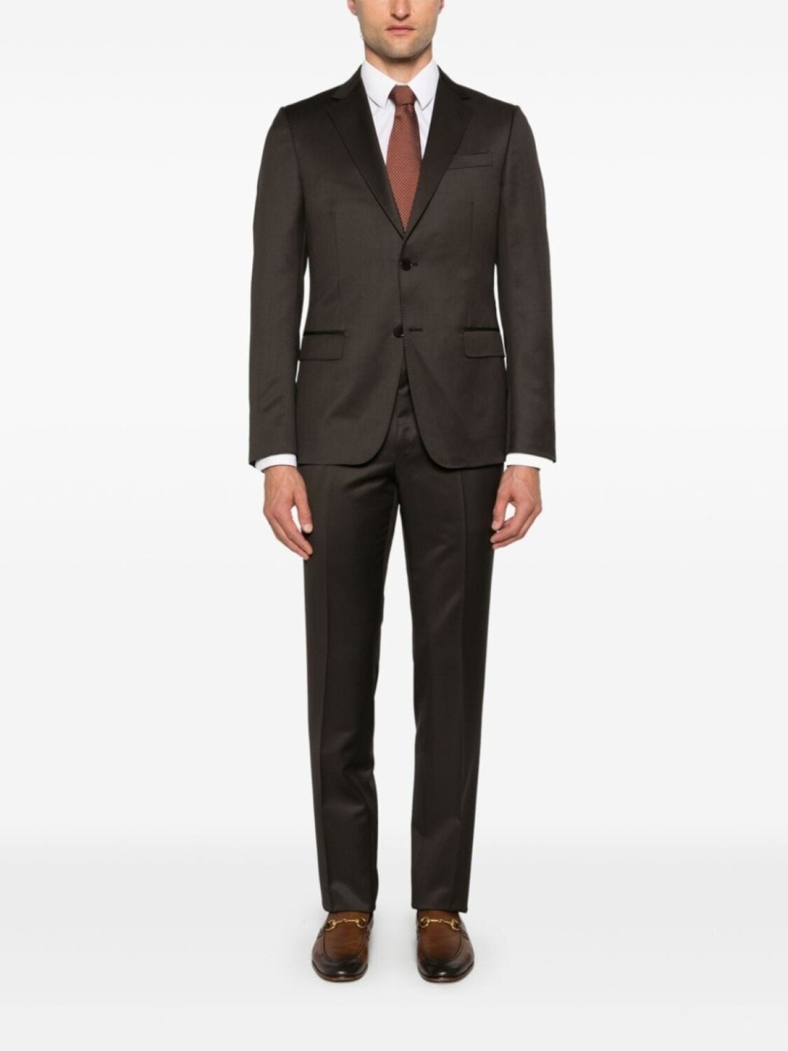 

Zegna костюм-двойка с вырезом, коричневый