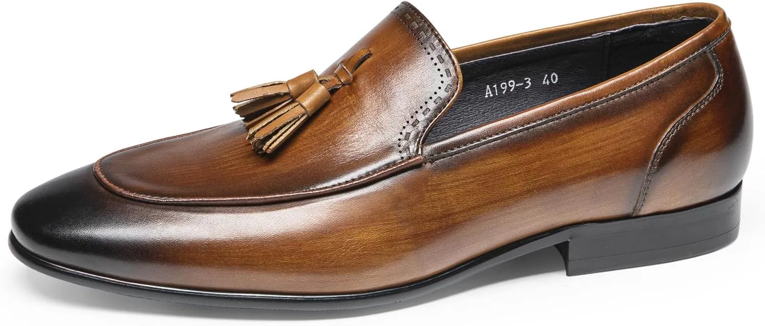 Лоферы из натуральной кожи с кисточками, Light Brown FIAVOM