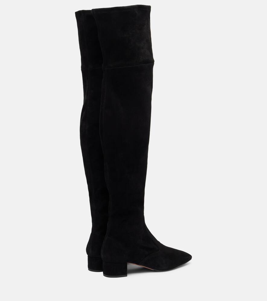 Ботильоны Remi 35 из замши до колена Aquazzura, Black — фото 2