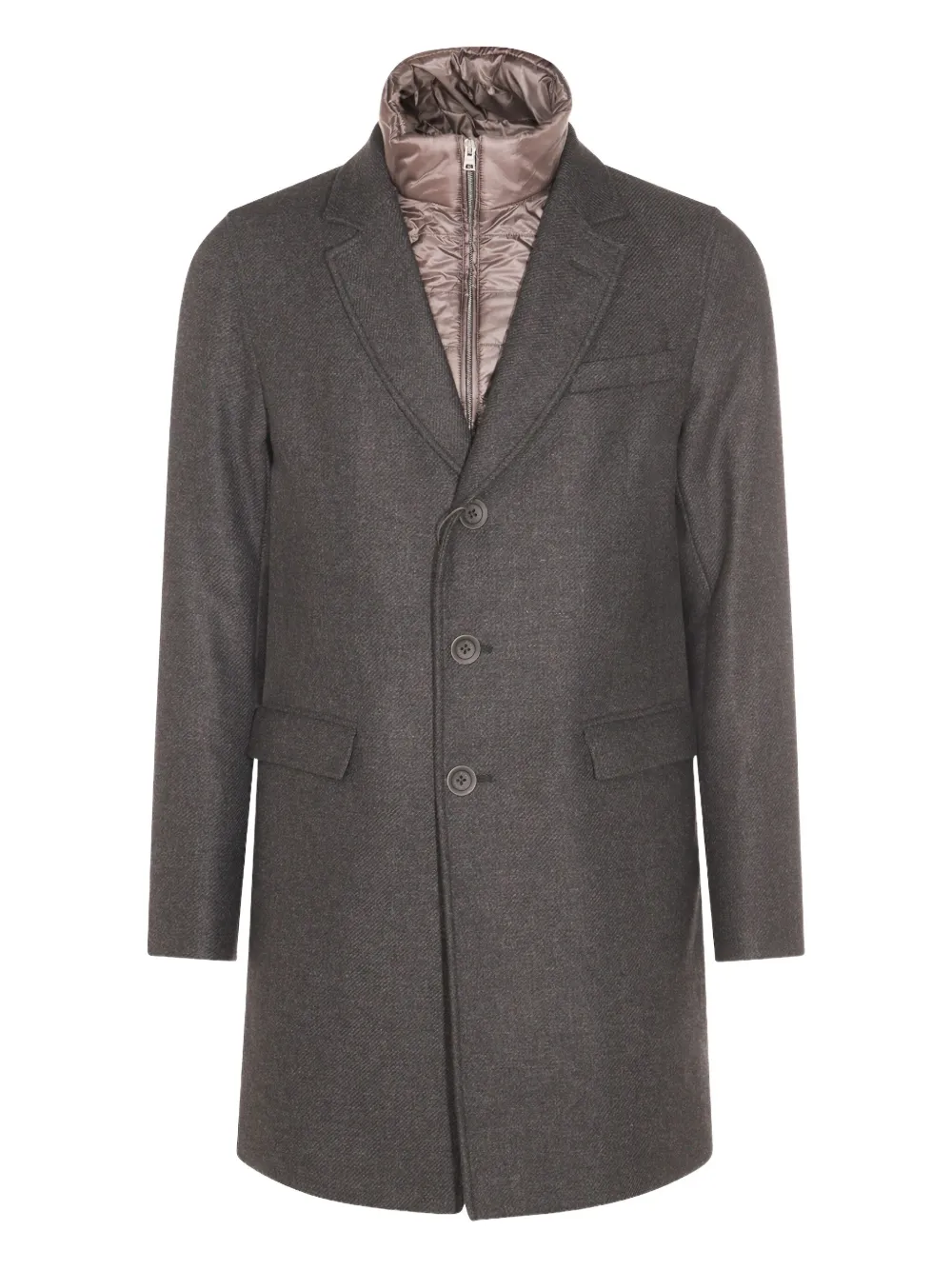 

Однобортное многослойное пальто Herno, серый