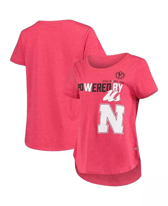 

Женская футболка с принтом Scarlet Nebraska Huskers Po Wered By Title IX Colosseum