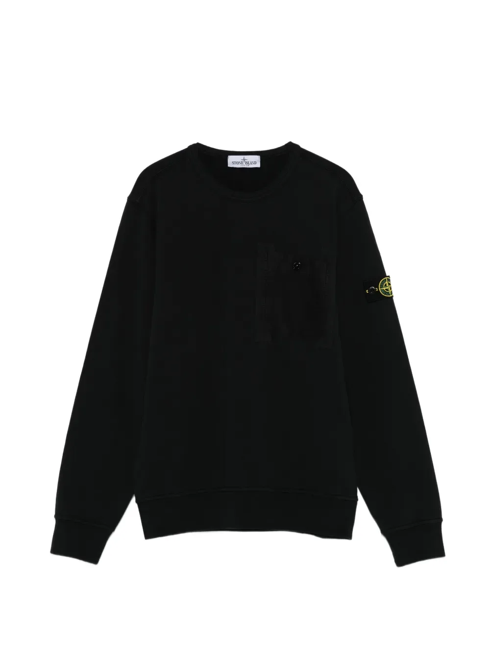 Свитшот с нагрудным карманом Stone Island Junior, черный
