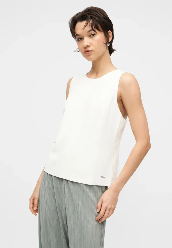 Блуза фактурная Calvin Klein, тофу — фото 4