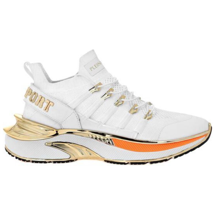 PLEIN SPORT Кроссовки Casual Low Top Unisex с амортизацией White/Neon Orange — фото 3