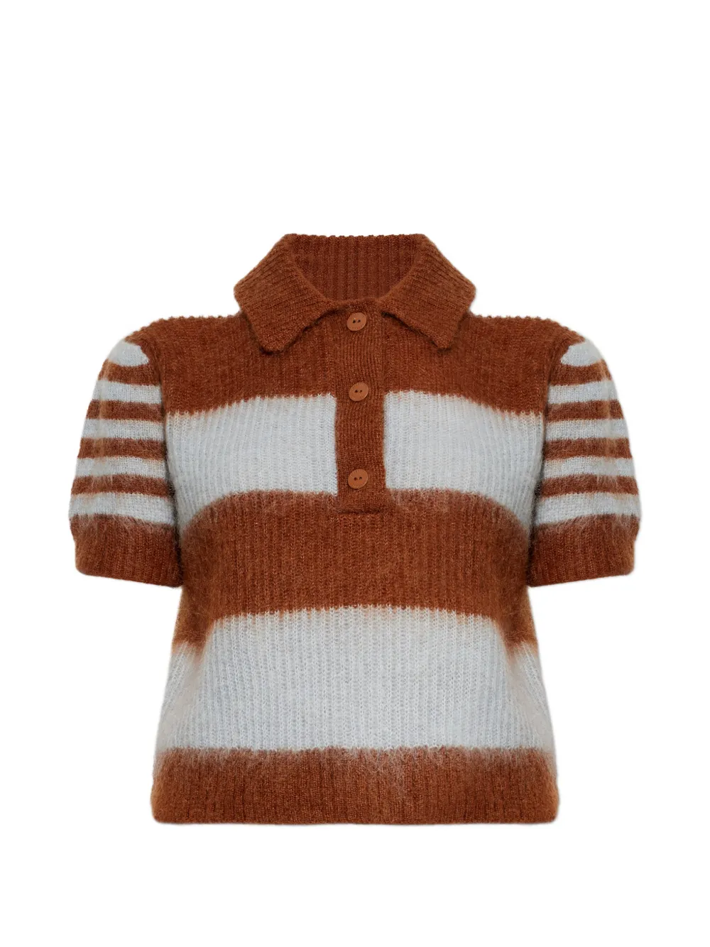 

Рубашка поло в полоску Allsaints, коричневый