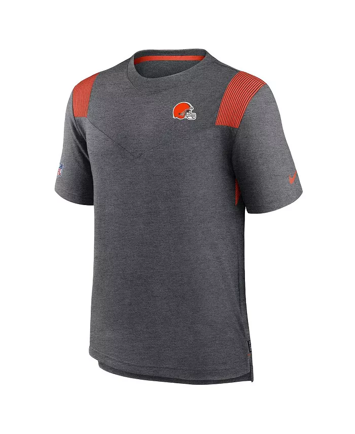Мужская футболка Cleveland Browns Sideline Tonal Logo Performance Player цвета верескового угля Nike — фото 3