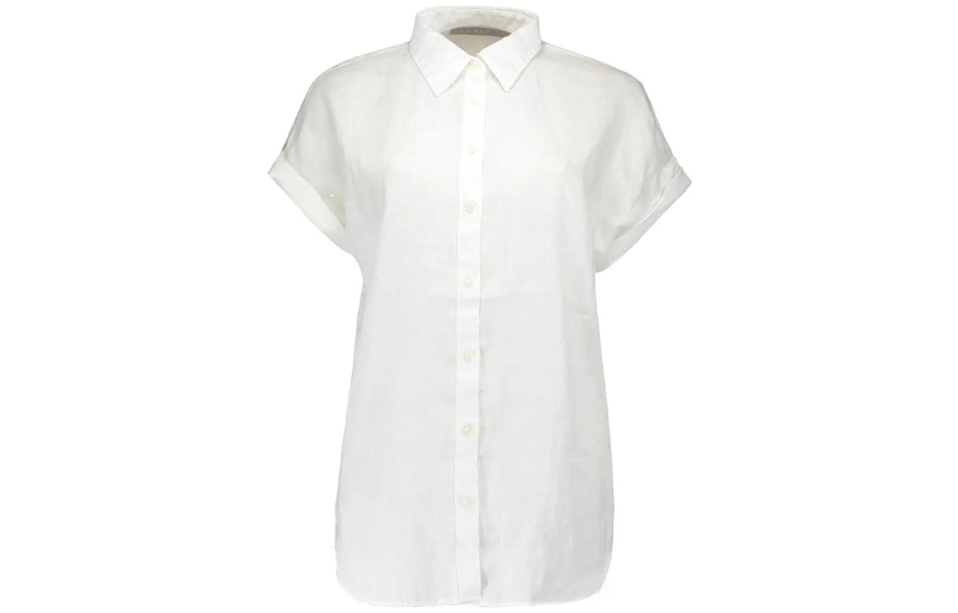 

Рубашка Lauren Ralph Lauren с короткими рукавами и подвернутыми манжетами Polo Ralph Lauren, белый