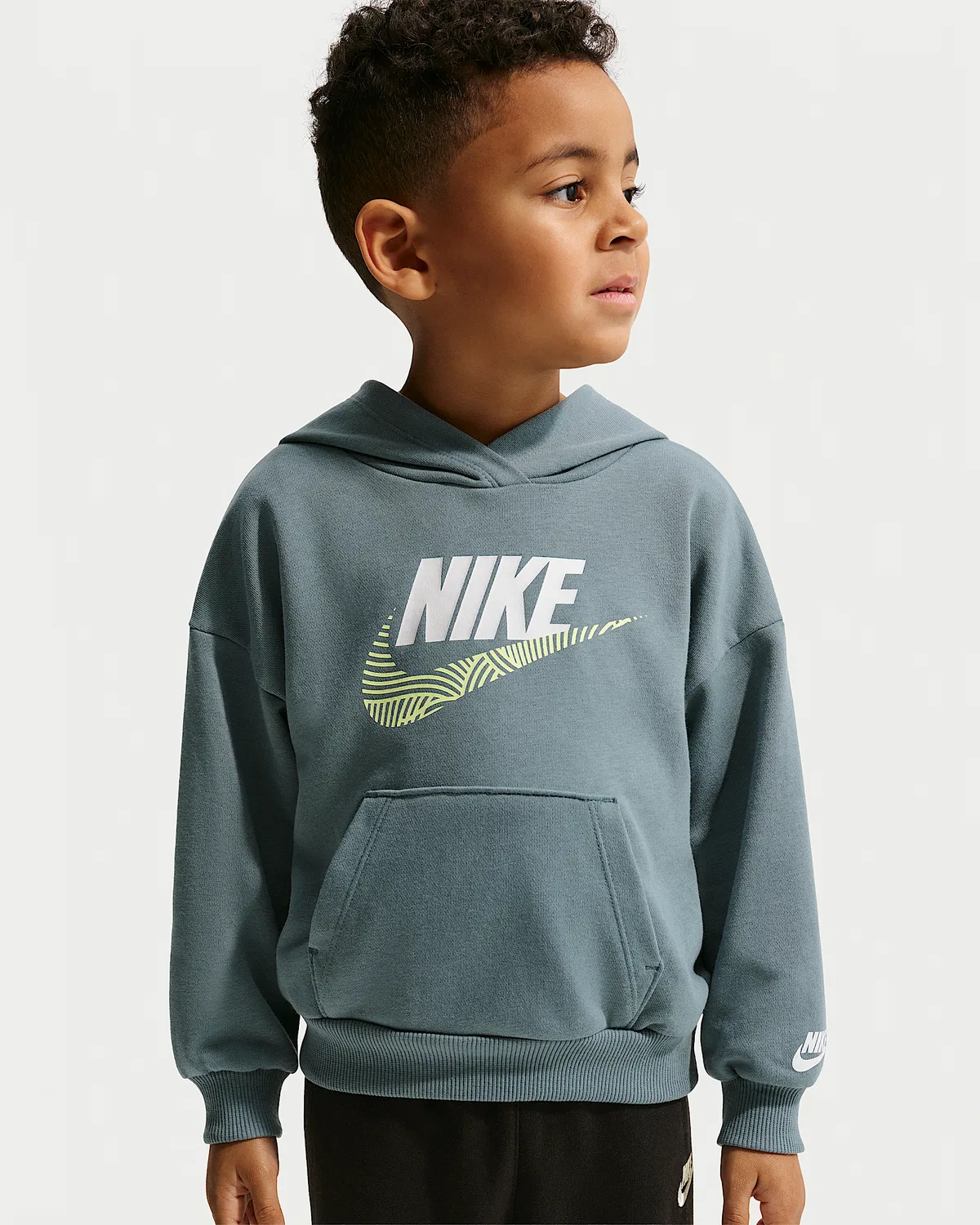 Детский комплект из 2 предметов: оверсайз-свитшот Nike Sportswear In The Zone из французского футера, Black — фото 2