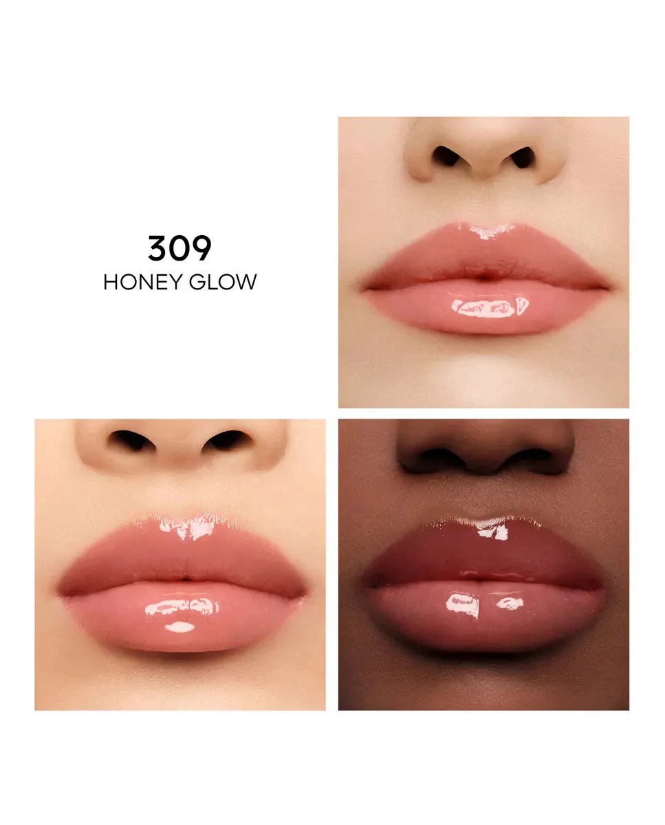 KissKiss Bee Glow Oil Масло для губ с цветом, обогащенное медом, 92% натурального происхождения Guerlain, Honey 309 — фото 4