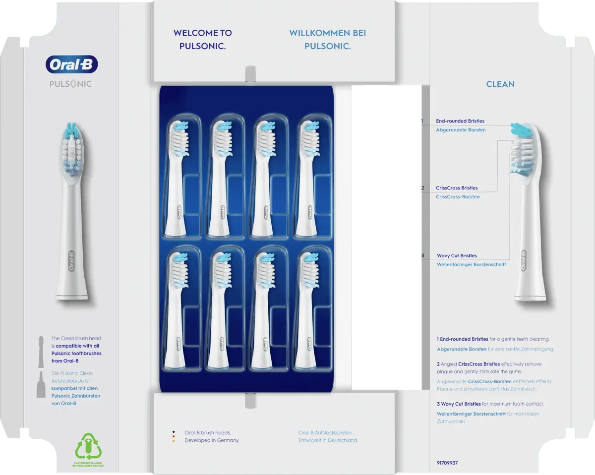 

Насадки-щеточки Pulsonic Clean 8 шт. Oral-B