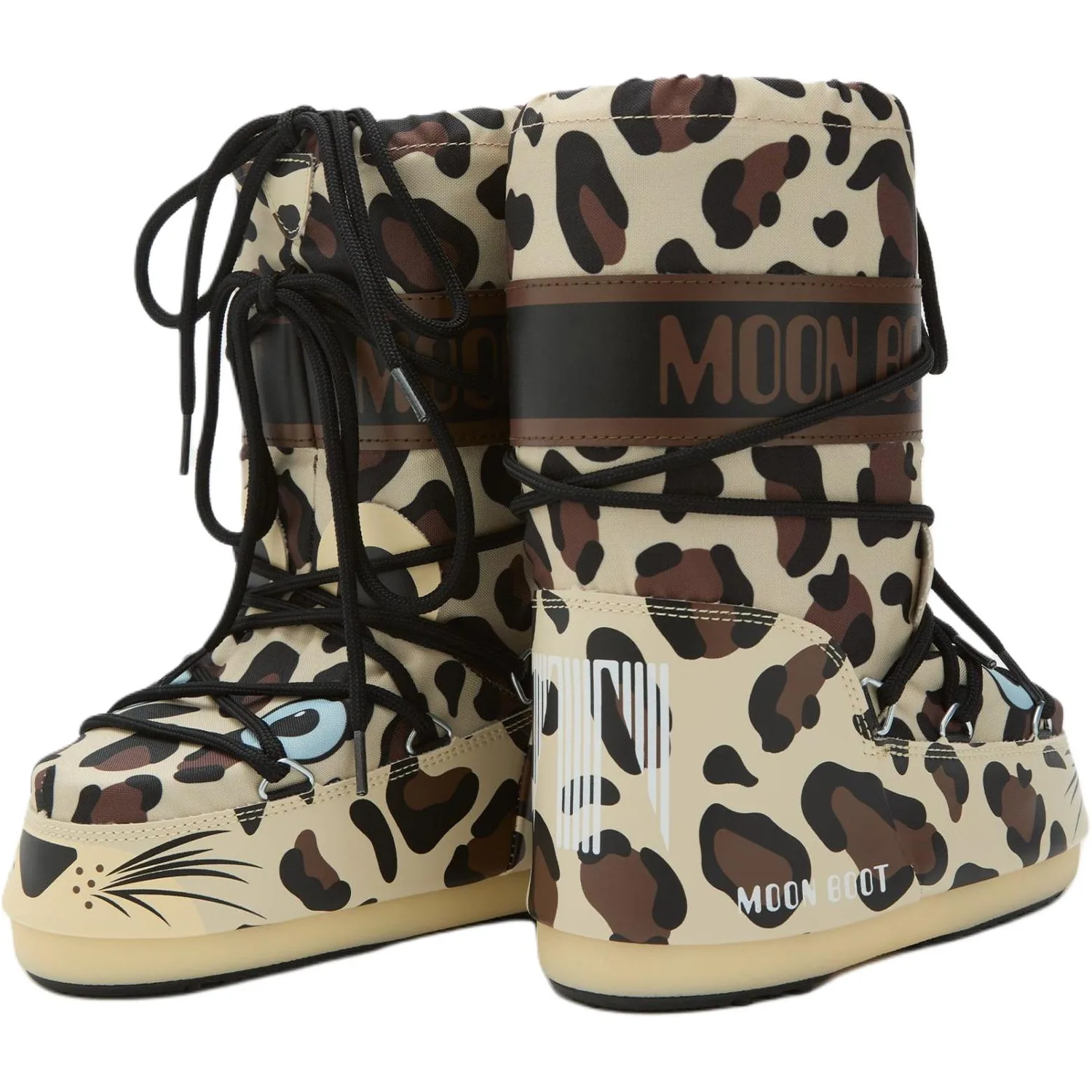 Moon Boot Детские ботинки Icon Junior из коровьей кожи бежево-коричневые — фото 4