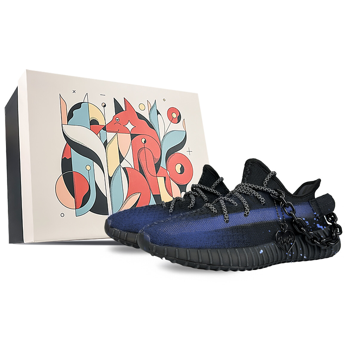 

Кроссовки Yeezy Boost 350 V2 Lifestyle унисекс с низким верхом синего цвета Adidas Originals, черный