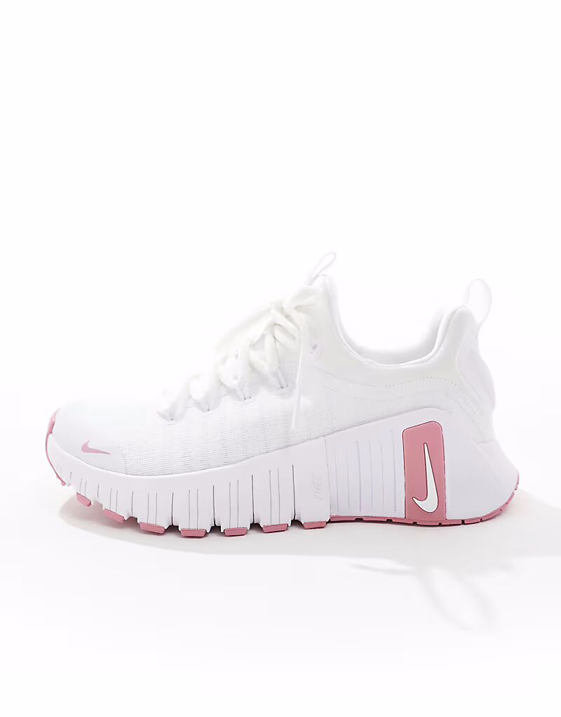 Кроссовки Nike Training Free Metcon 6 белого и розового цветов — фото 2