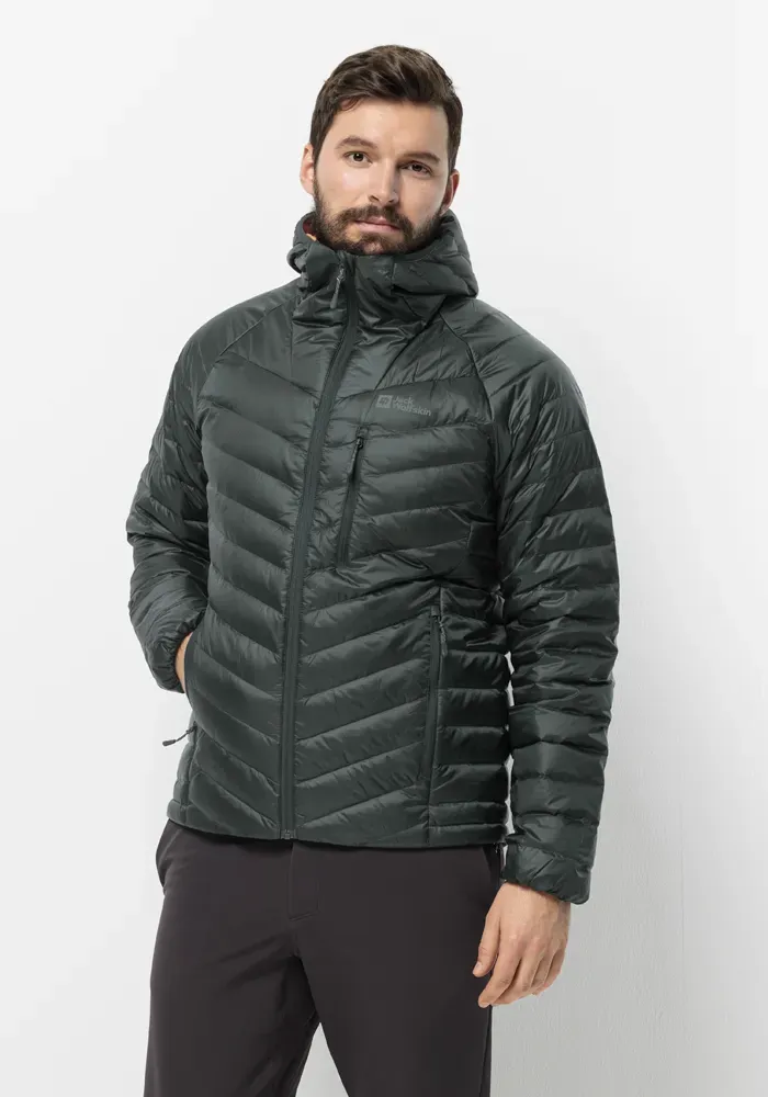 

Пуховик Jack Wolfskin "PASSAMANI DOWN HOODY M", с капюшоном, цвет Black-Olive