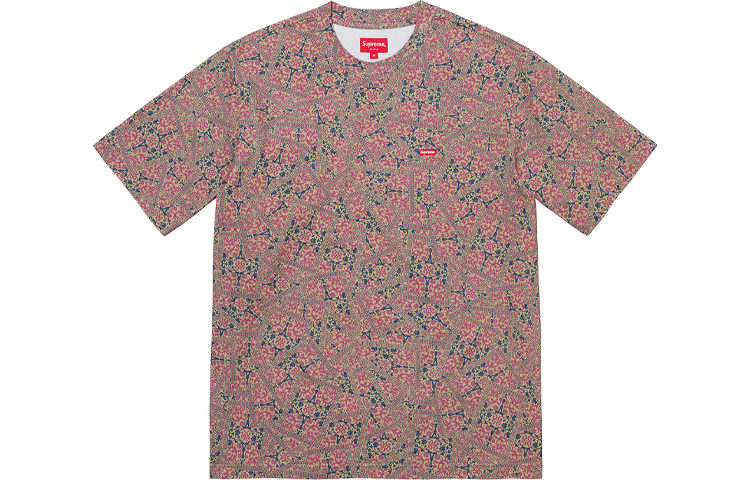 Футболка Small Box Tee SS20 Supreme, фиолетовый цветочный принт — фото 2