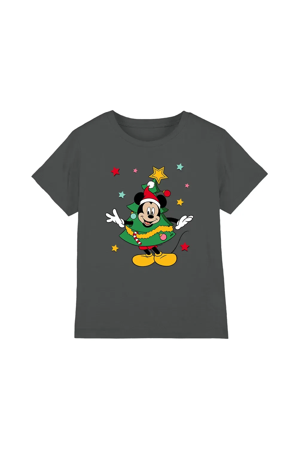 Детская футболка Mickey Mouse Christmas Tree Disney, антрацитовый — фото 4