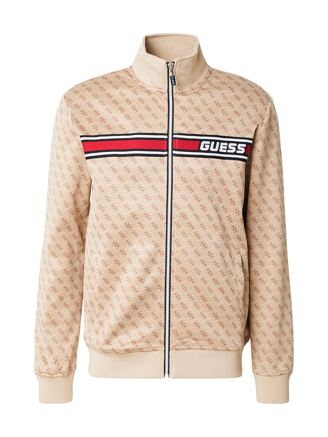 

GUESS Толстовка с молнией 'Korbin' в цвете капучино