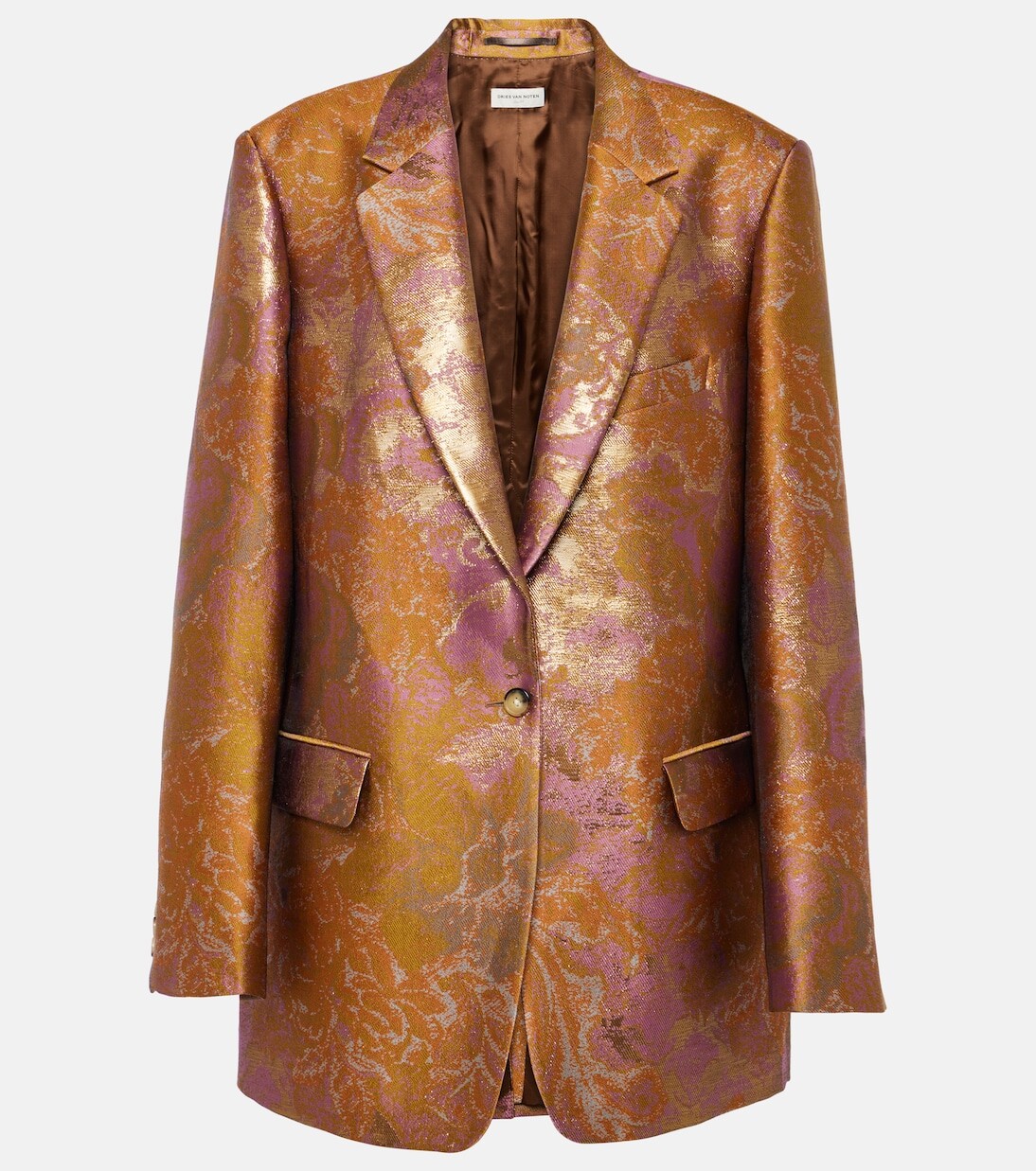 

Блейзер с принтом и эффектом металлик Dries Van Noten, мультиколор