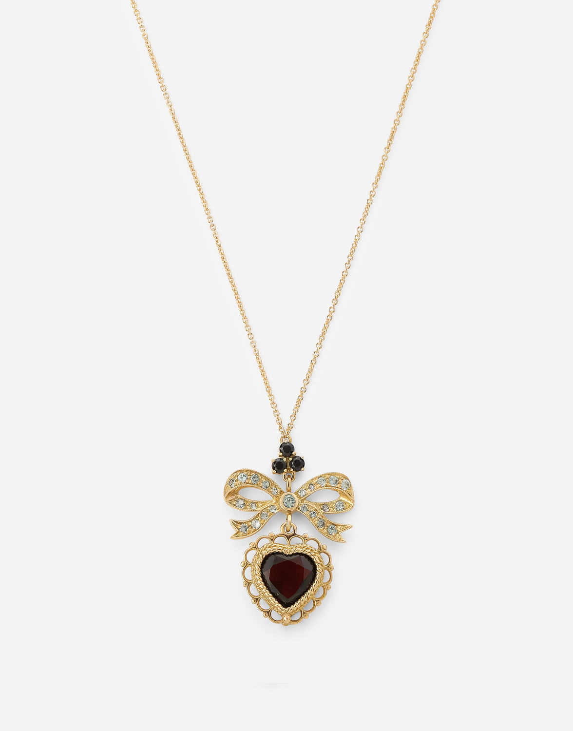 Кулон devotion18-каратное желтое золото, красный гранат и серые сапфиры Dolce & Gabbana, золото — фото 3