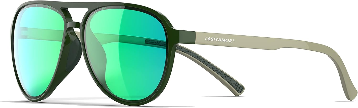 

Легкие поляризованные солнцезащитные очки TAC в классическом винтажном ретро-стиле 70-х годов, оправа TR-90, для женщин и мужчин, защита от УФ-излучения UV 400 Lasiyanor, Dark Green