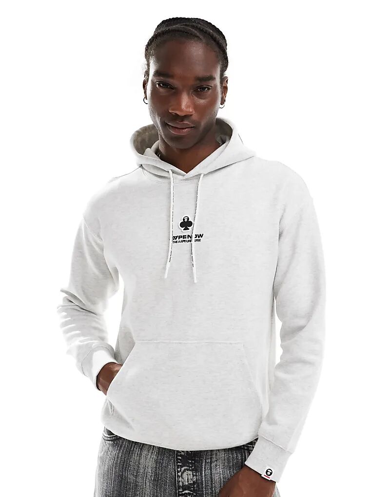 

Толстовка с капюшоном Aape By A Bathing Ape Clover серого меланжевого цвета