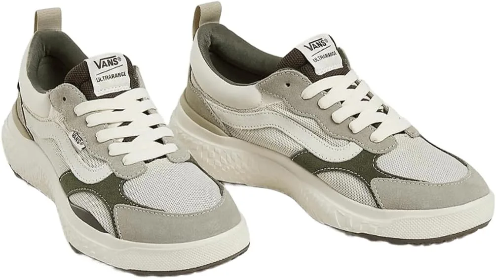 Спортивные кроссовки Vans Ultralight, ретро-дизайн, белые и оливково-зеленые — фото 2