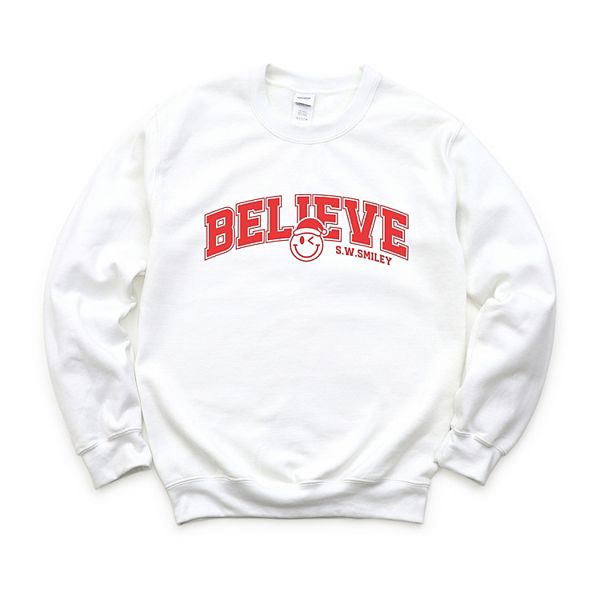 

SWSmiley varsity believe - женский свитшот Simply Sage Market, White