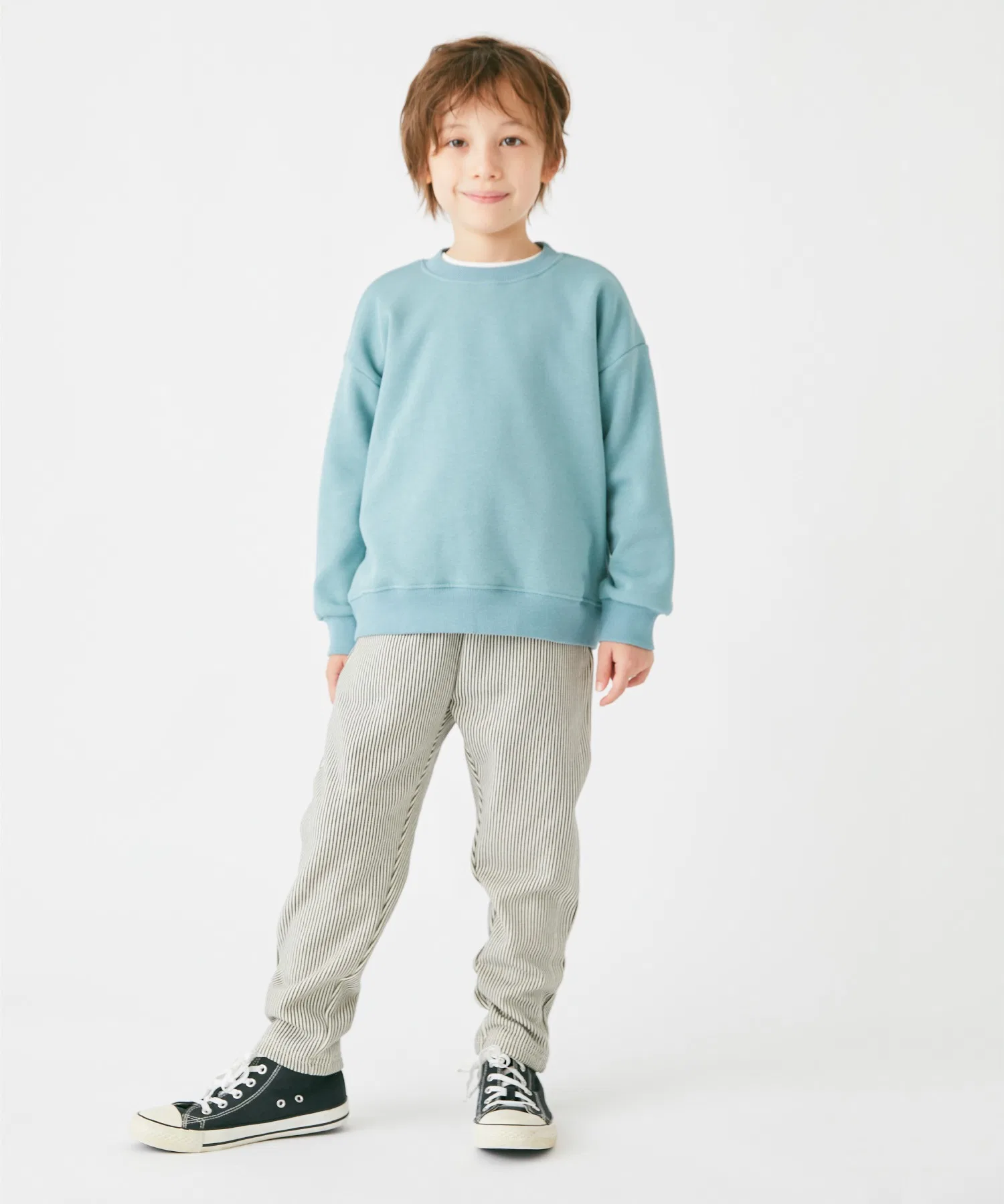 Брюки для детей ever closet Анkle Tapered с начёсом коричневые — фото 4