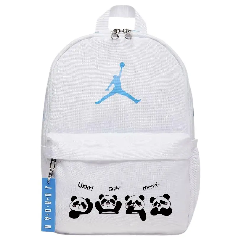 

Jordan Полиэстеровый рюкзак унисекс синий и белый, Panda Saying Hello