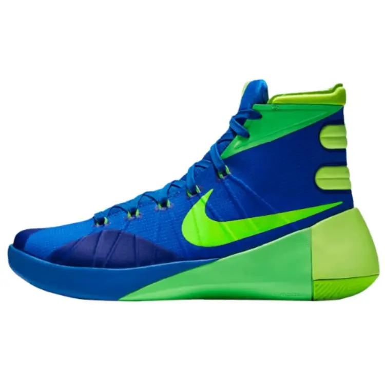 

Баскетбольные кроссовки Hyperdunk 2015 унисекс с высоким верхом, синие/зеленые Nike