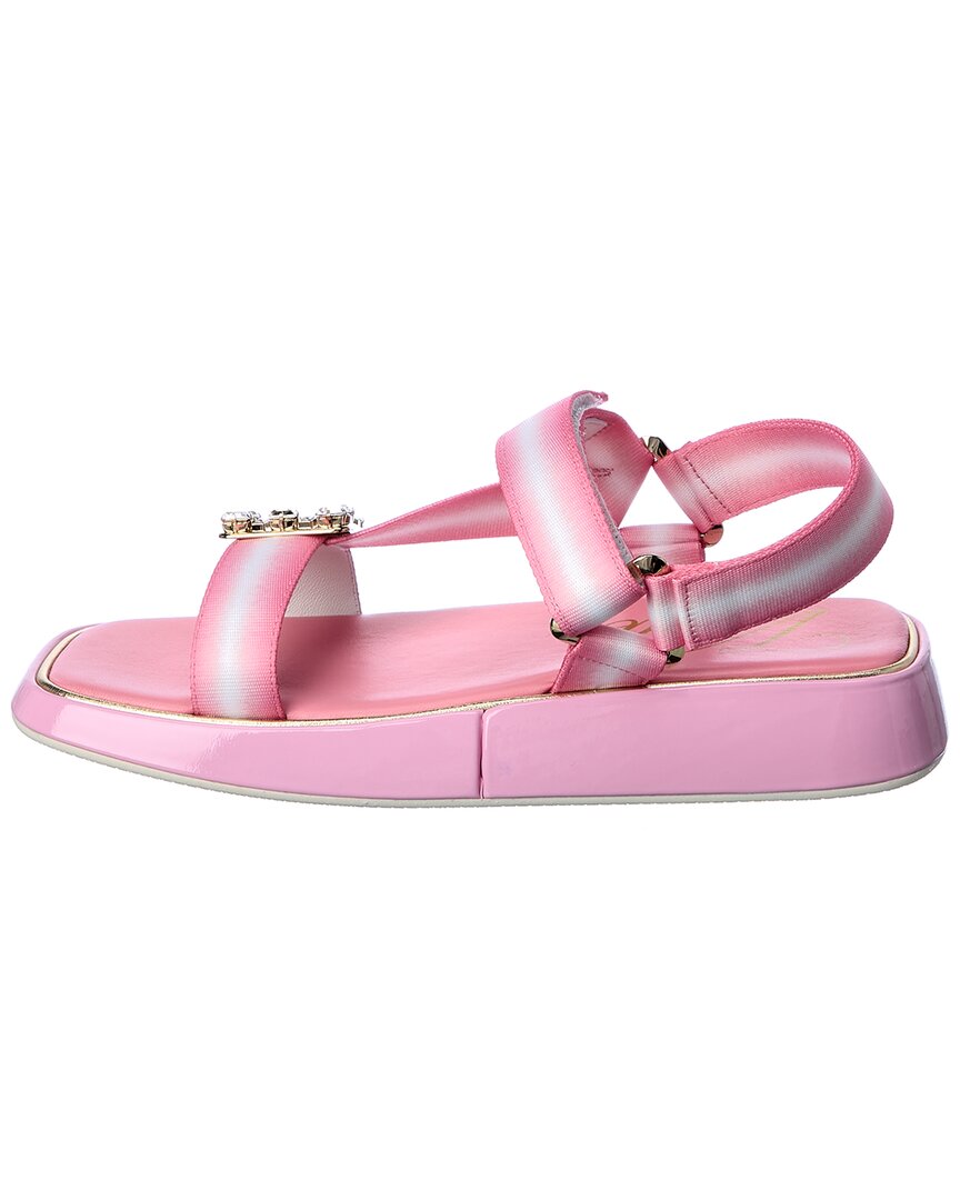 Roger Vivier Trekky Strass Buckle Sandal, мультиколор — фото 2